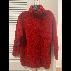 Vintage Express Tricot Sweater Womens Red Turtleneck Sweater